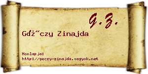 Géczy Zinajda névjegykártya